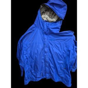Marmot Blue Windbreaker Jacket -Full Zip Attached Hood ‎ Women's Size XS